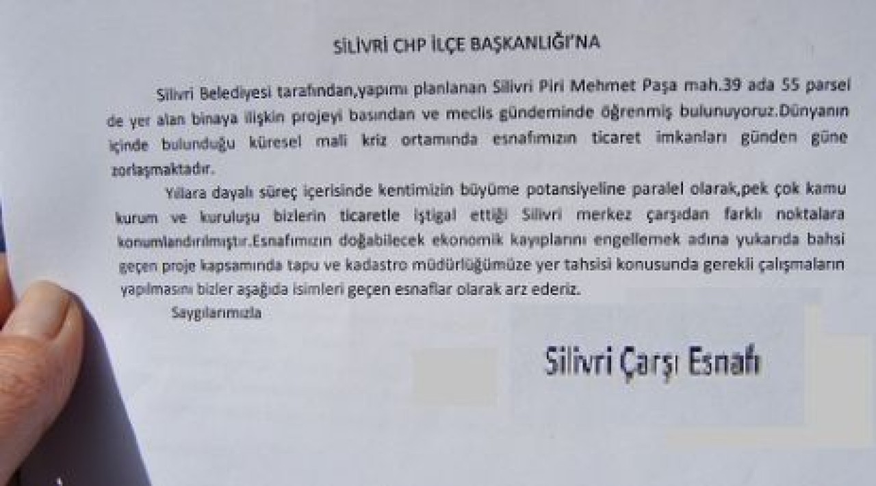 Esnaf'dan Protokol'e tapu önerisi