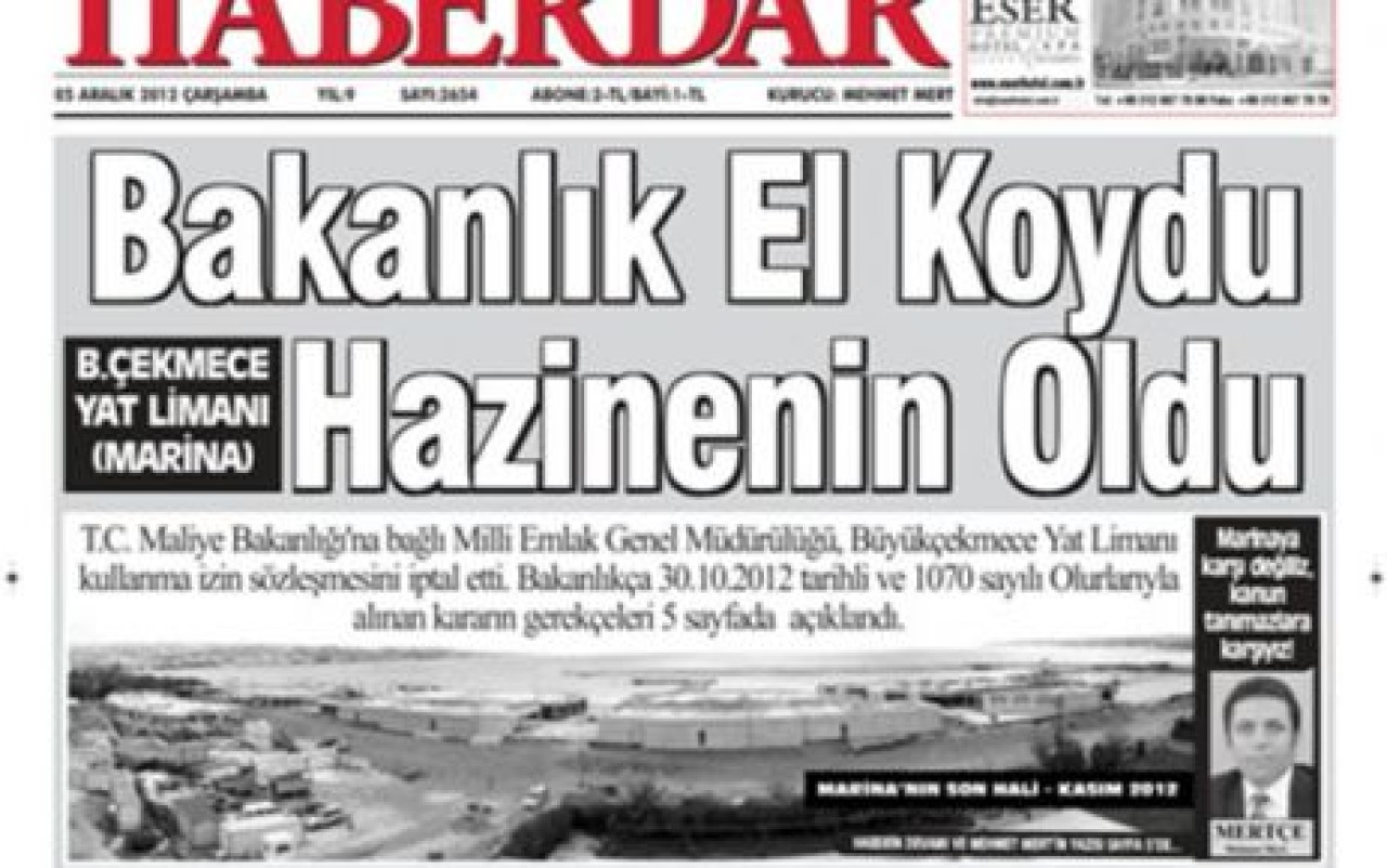 Bakanlık El Koydu MARİNA Hazinenin Oldu