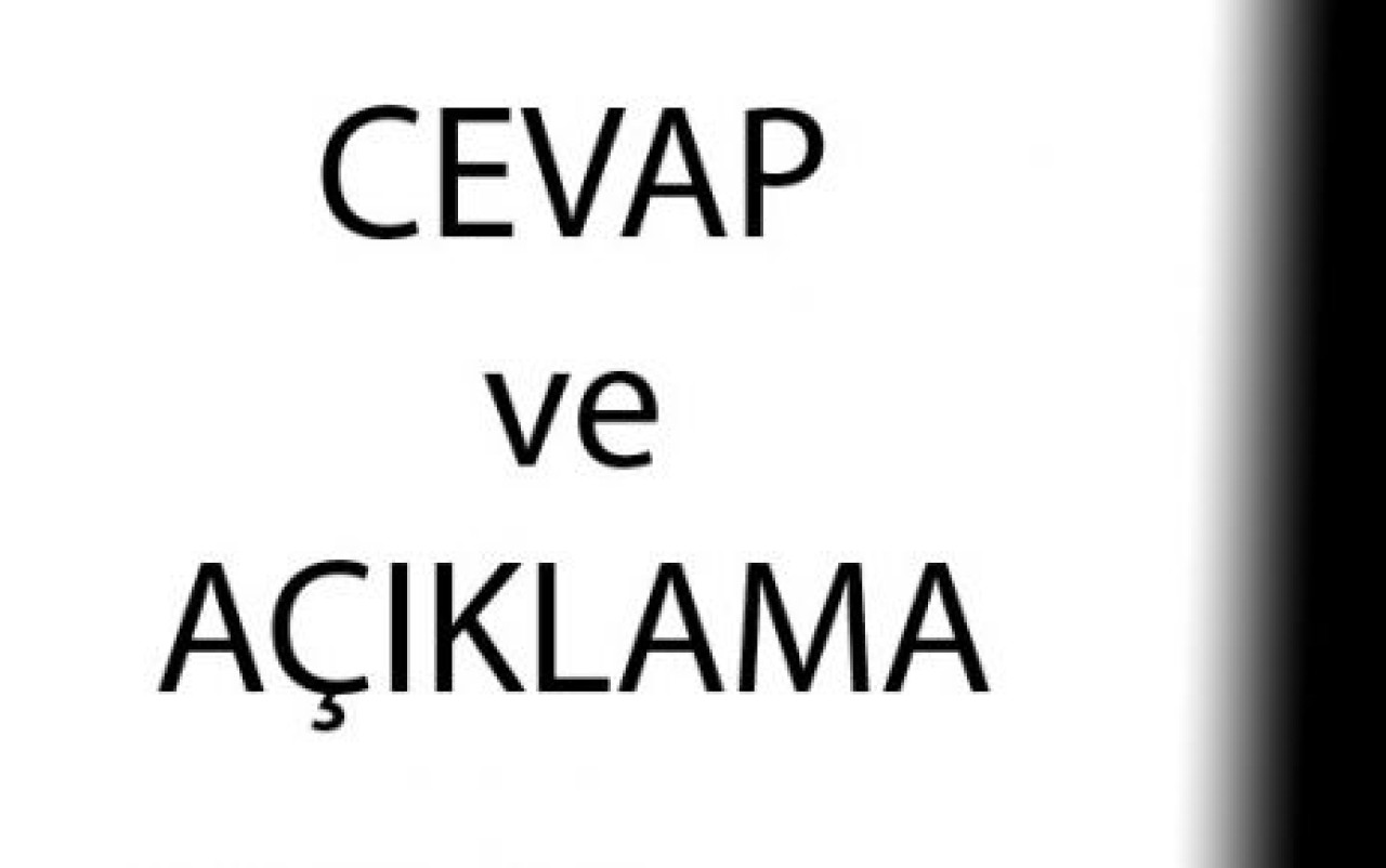 CEVAP VE AÇIKLAMA
