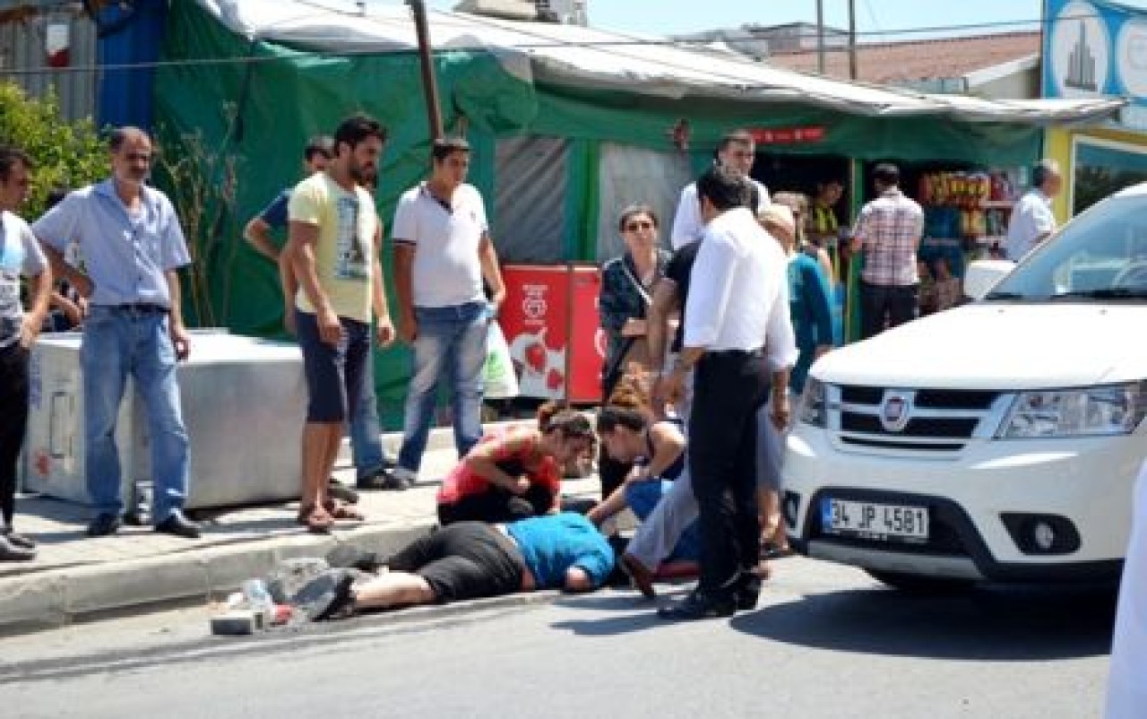 Engelli kadına araç çarptı