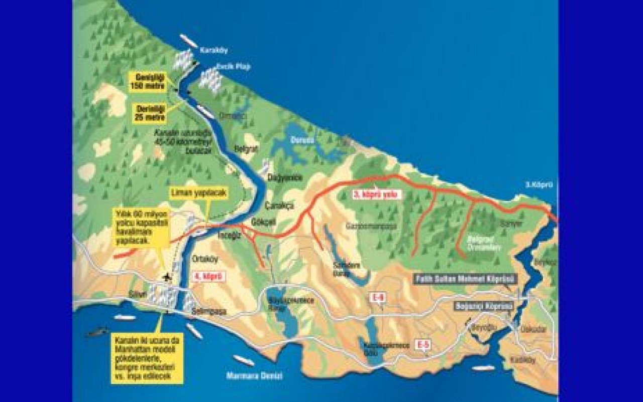 Kanal İstanbul'un güzergahı