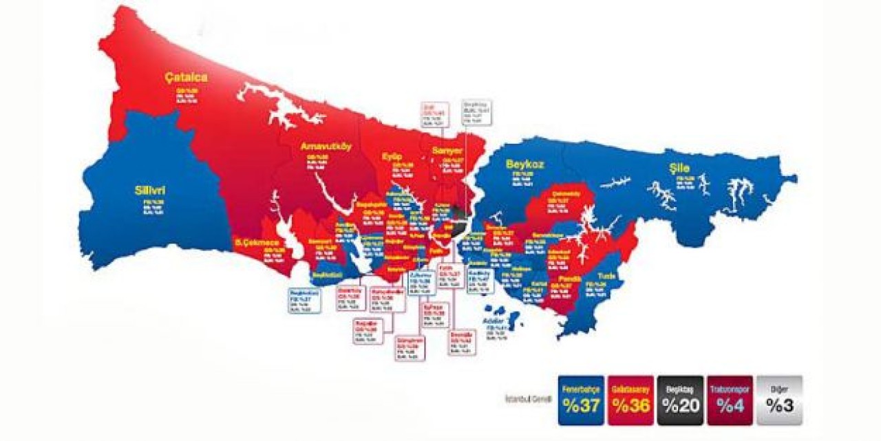 İstanbul'un hangi ilçesi hangi takımlı?