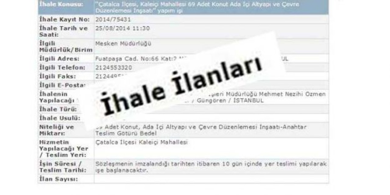 ÇATALCA KAYMAKAMINDAN MÜJDE!