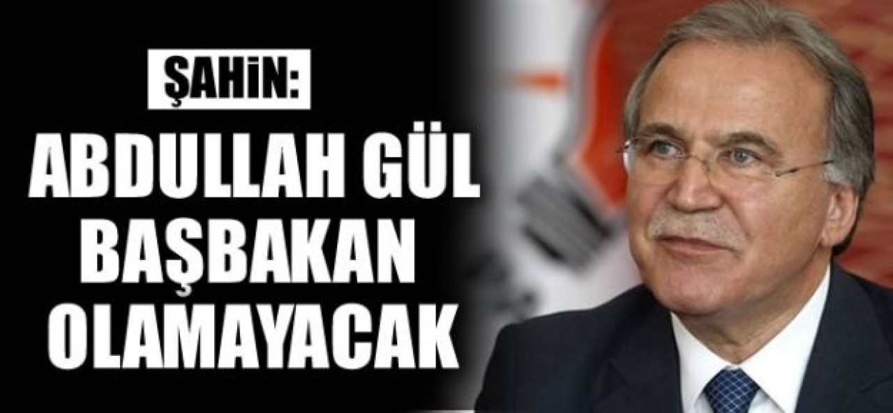 Mehmet Ali Şahin: Abdullah Gül Başbakan olamayacak