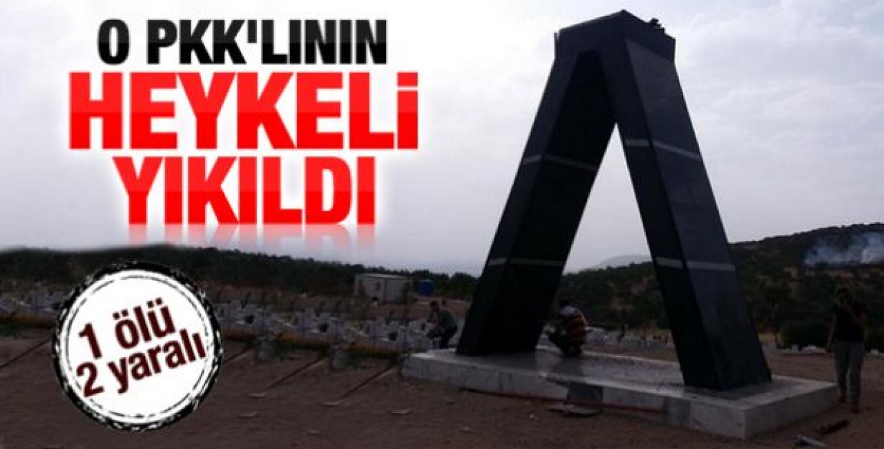 Diyarbakır'daki PKK'lı heykeli yıkıldı