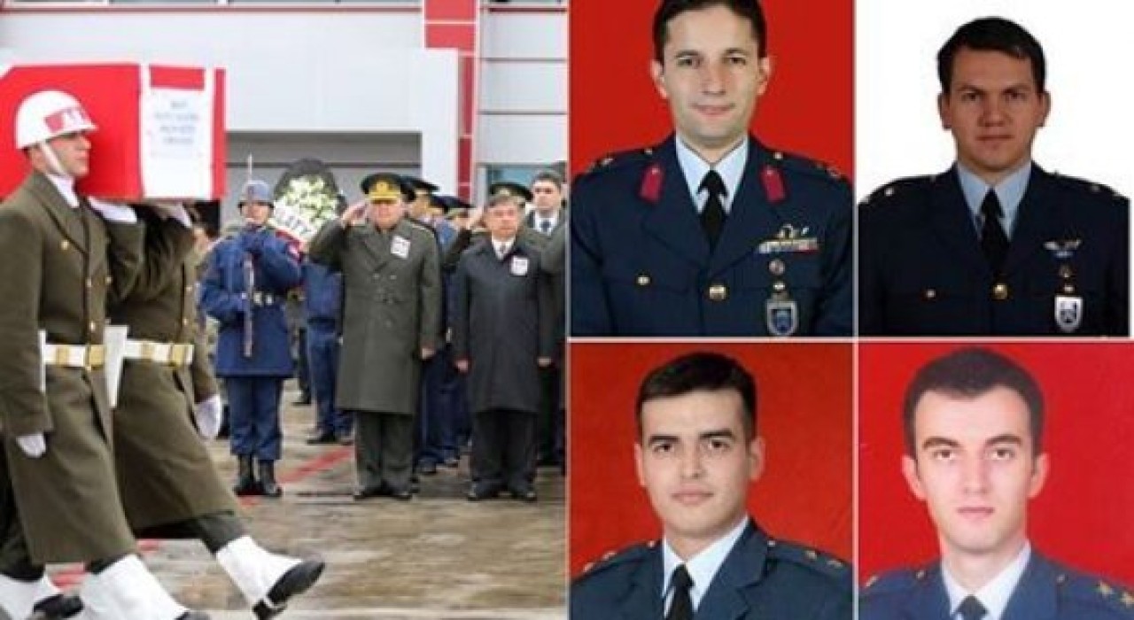 Şehit düşen 4 pilot için son görev
