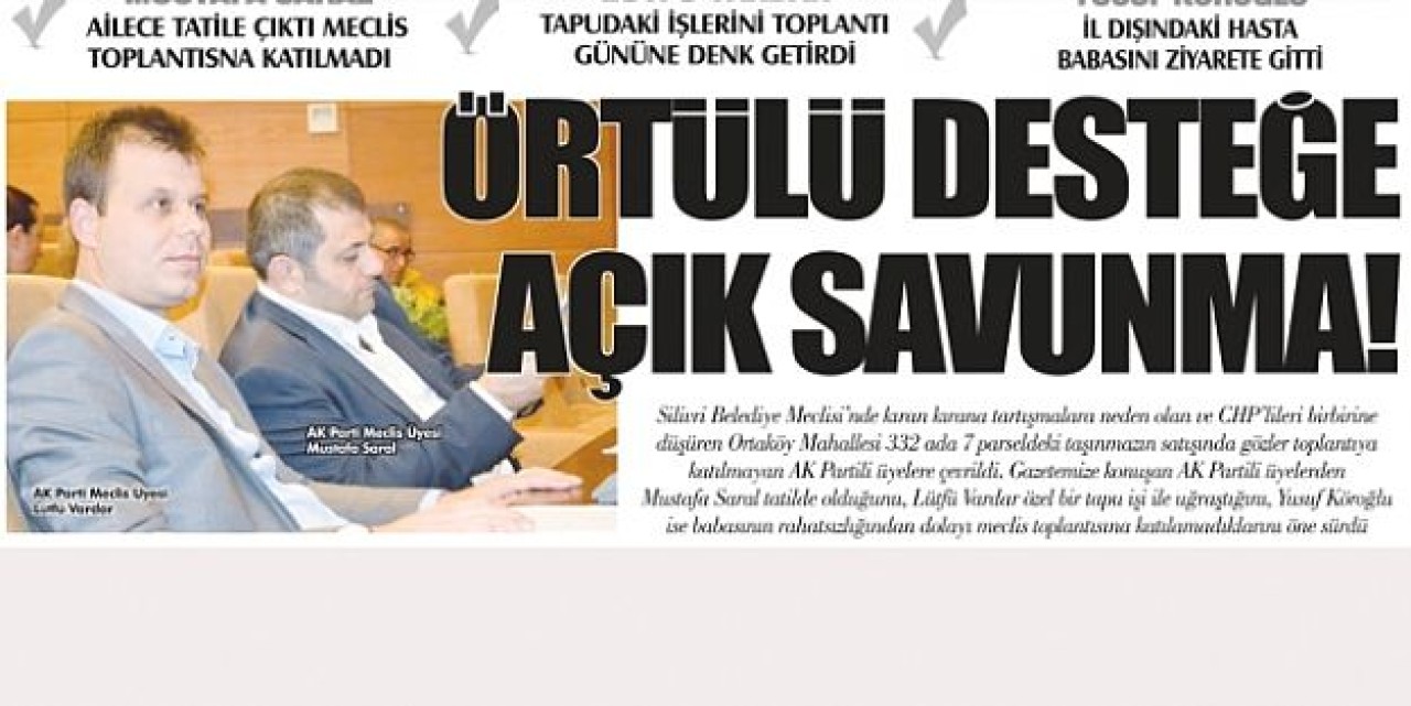 ÖRTÜLÜ DESTEĞE AK SAVUNMA!