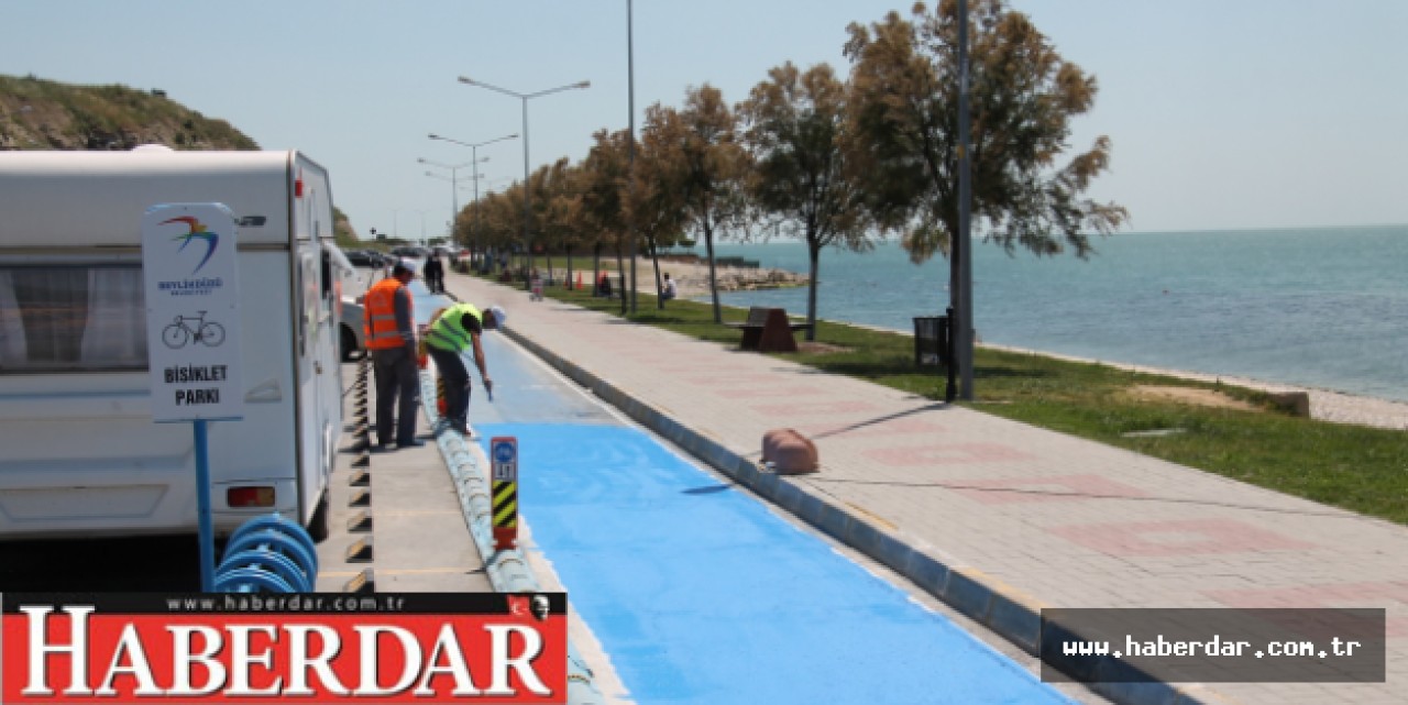 Sahilde Bisikletler Sporcuları Bekliyor