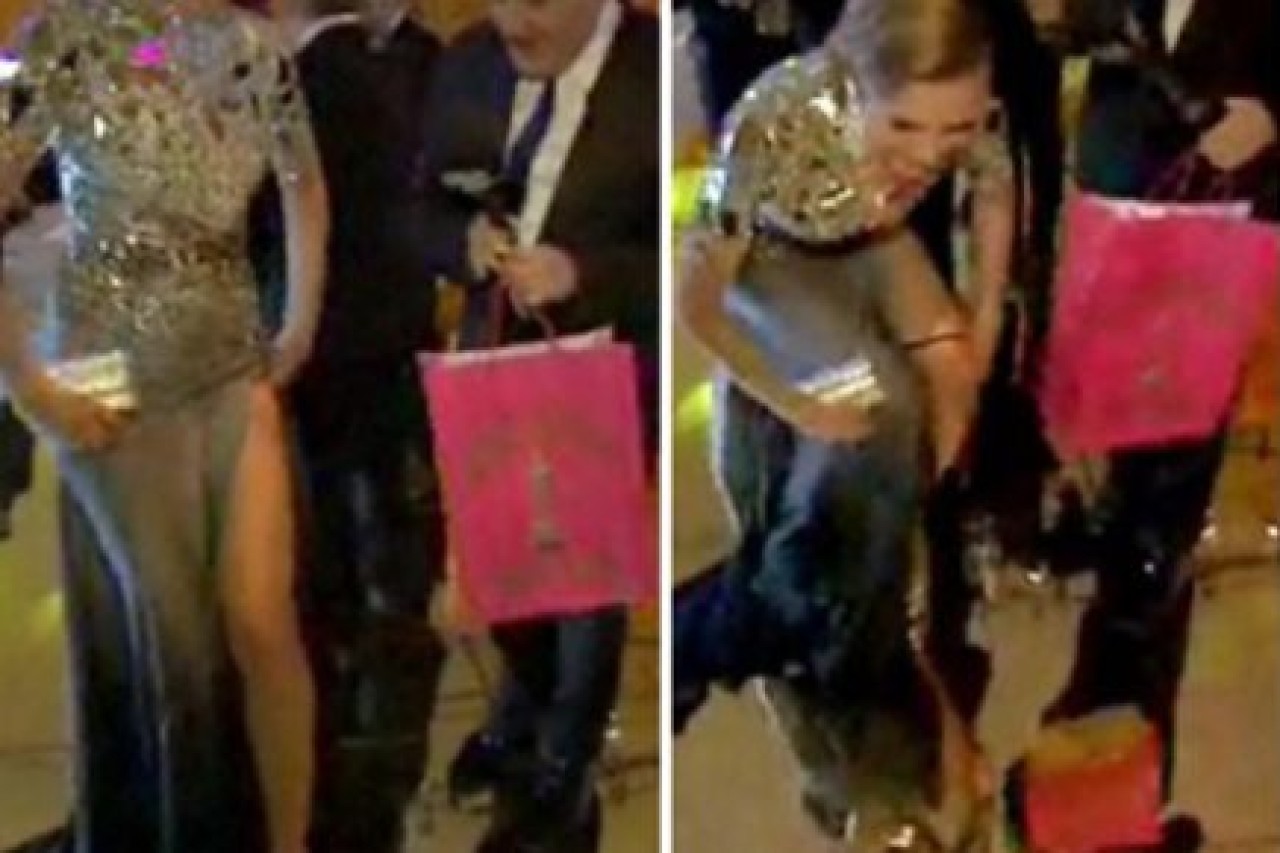 Kameralar önünde iç çamaşırını çıkardı!