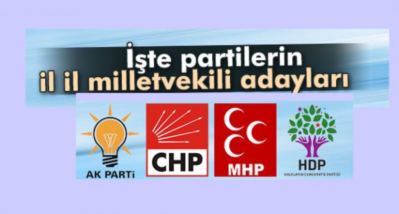 İşte Partilerin İl İl Milletvekili Adayları