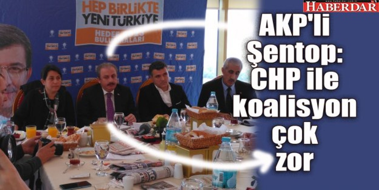 AKPli Şentop: CHP ile koalisyon çok zor