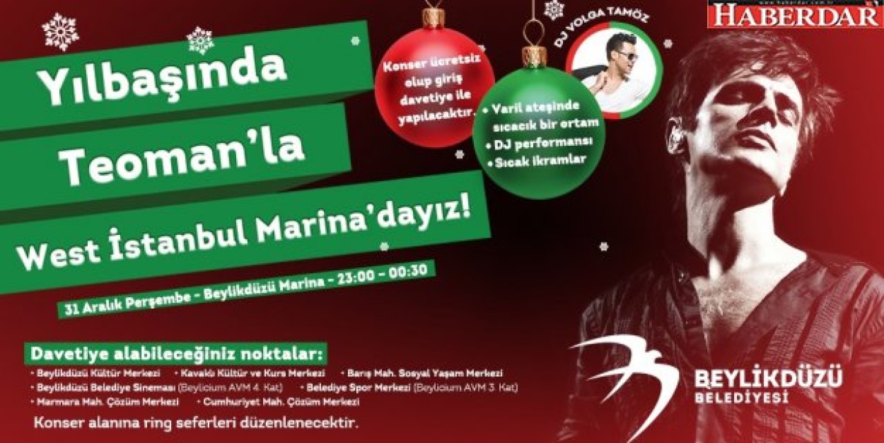 BEYLİKDÜZÜ, YENİ YILA TEOMAN İLE GİRİYOR