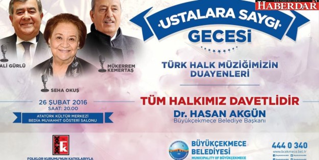 Türk Halk Müziğinin 3 dev ismi Büyükçekmecede buluşuyor