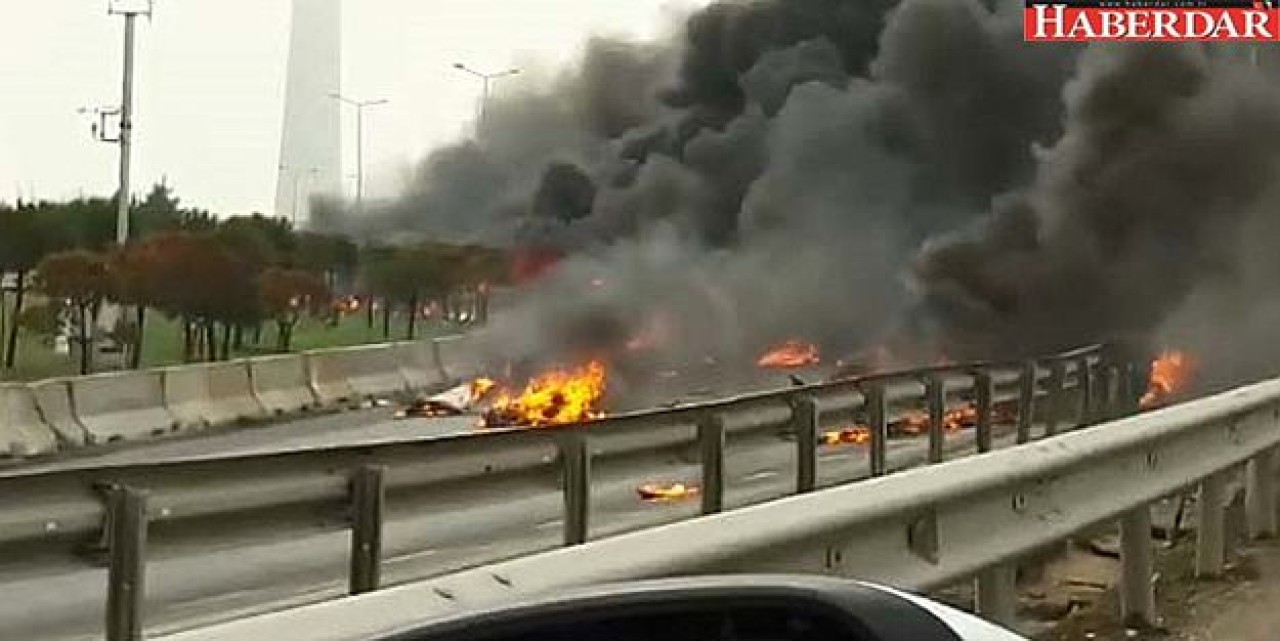 Büyükçekmecede  helikopter düştü!