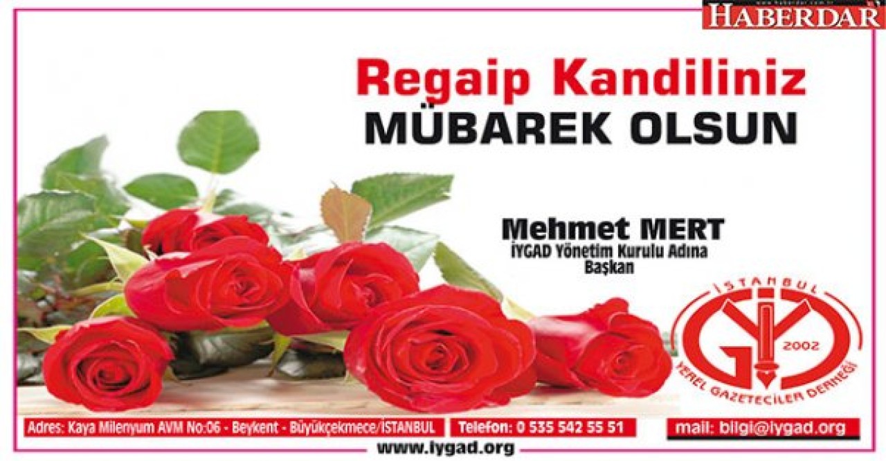 İYGADdan Regaip Kandili mesajı