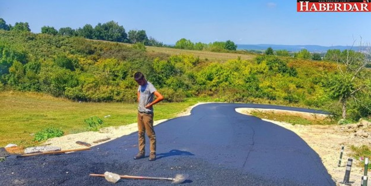 Çatalca yollarında asfaltlama çalışması