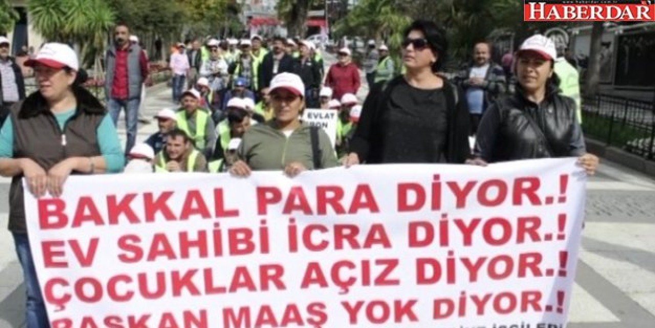 Belediye İşçilerinden Maaş Protestosu