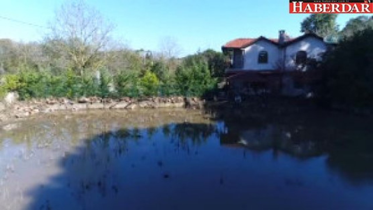 Sular Altında Kalan Çatalca Karamandere Mahallesi Havadan Görüntülendi