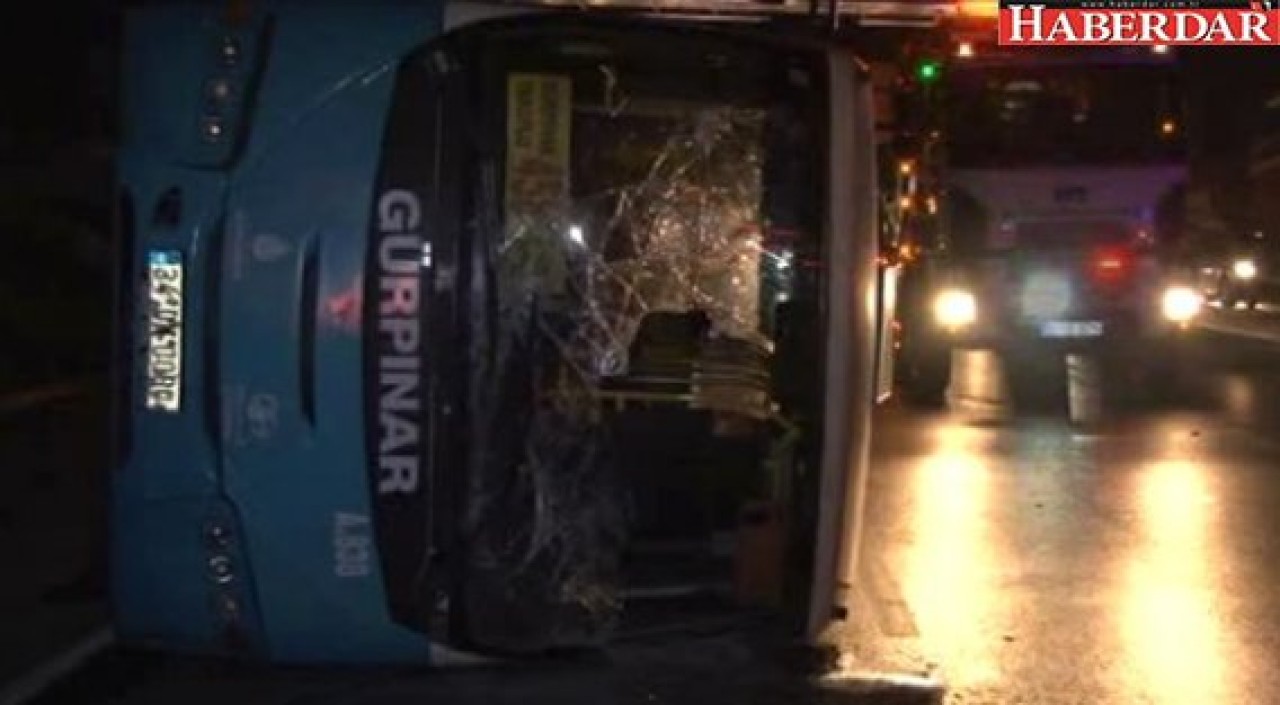Avcılarda Halk Otobüsü Devrildi: 2si Ağır 6 Kişi Yaralı