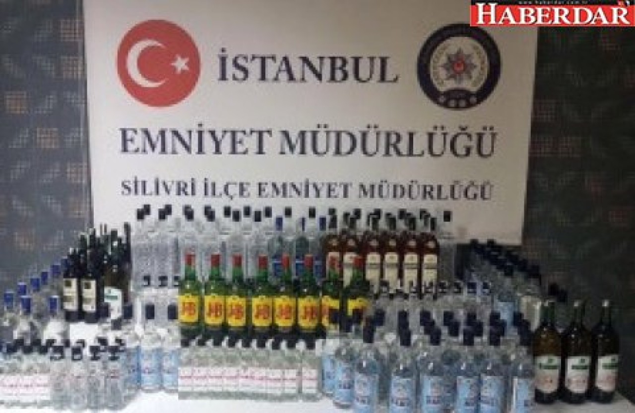 Silivride Çok Sayıda Sahte İçki Ele Geçirildi