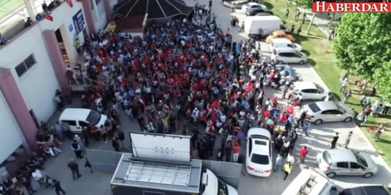 Esenyurtta İsrail Protestosu Havadan Görüntülendi