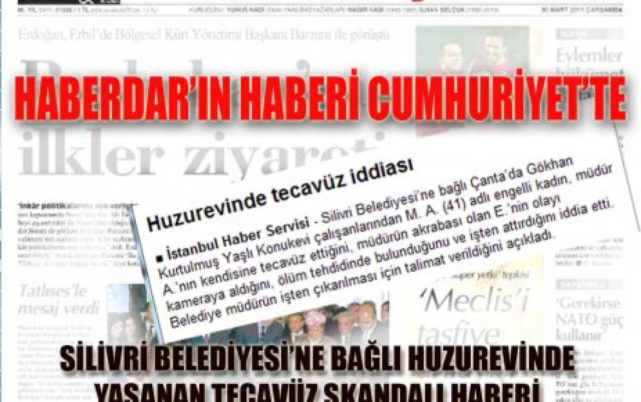 TECAVÜZ SKANDALI HABERİ CUMHURİYET’TE!