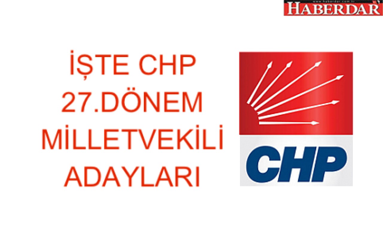 İŞTE CHP 27.DÖNEM MİLLETVEKİLİ ADAYLARI