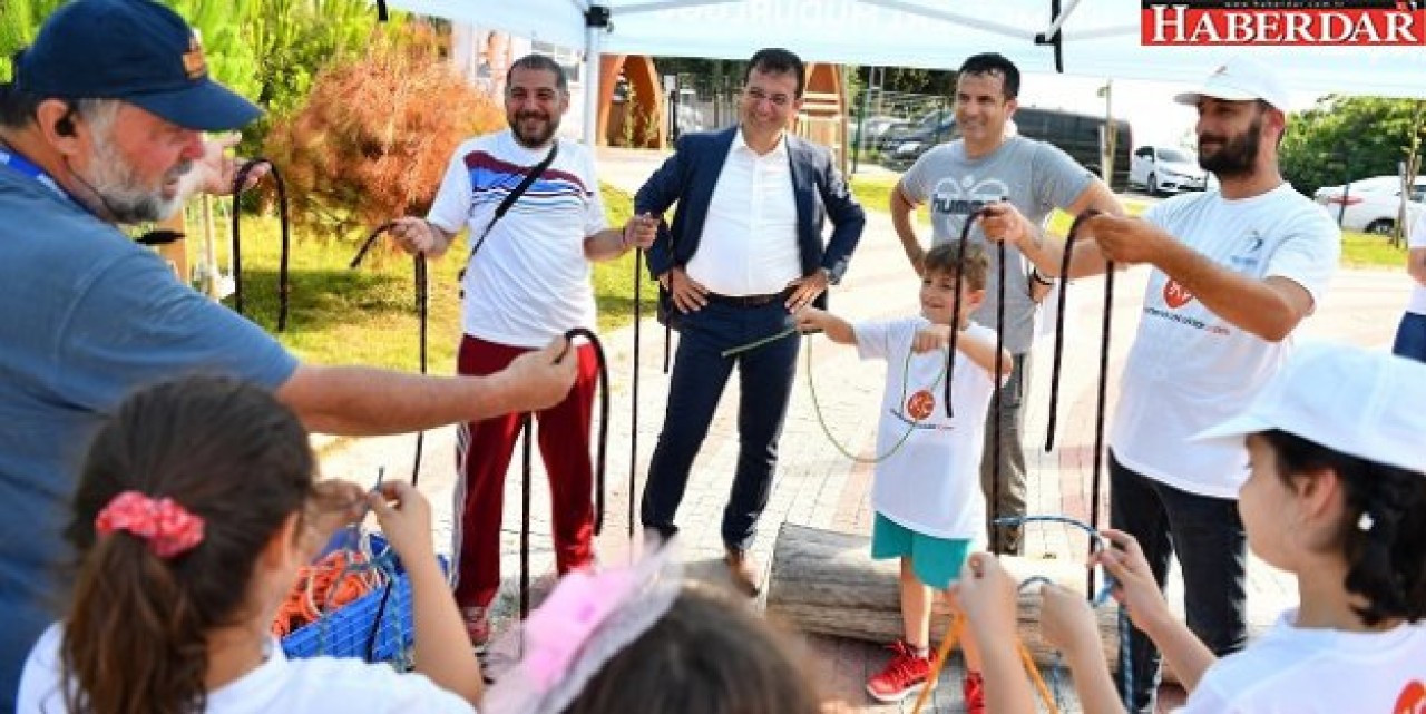 Baba çocuk kampı renkli görüntülere sahne oldu