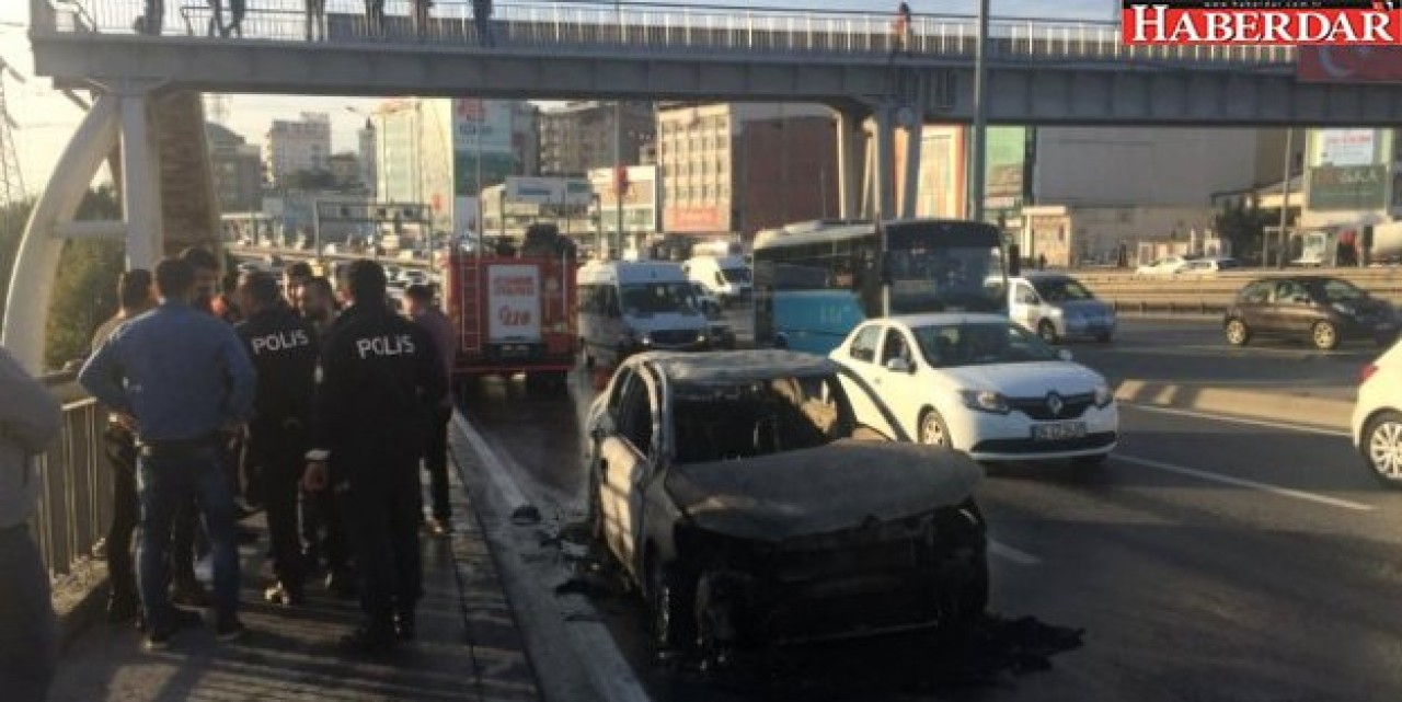 E-5te Otomobil Alev Alev Yandı