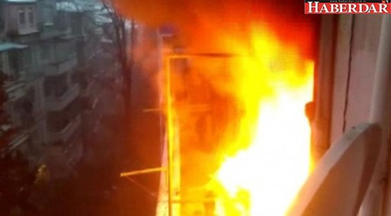 Şişlide 6 katlı binada yangın