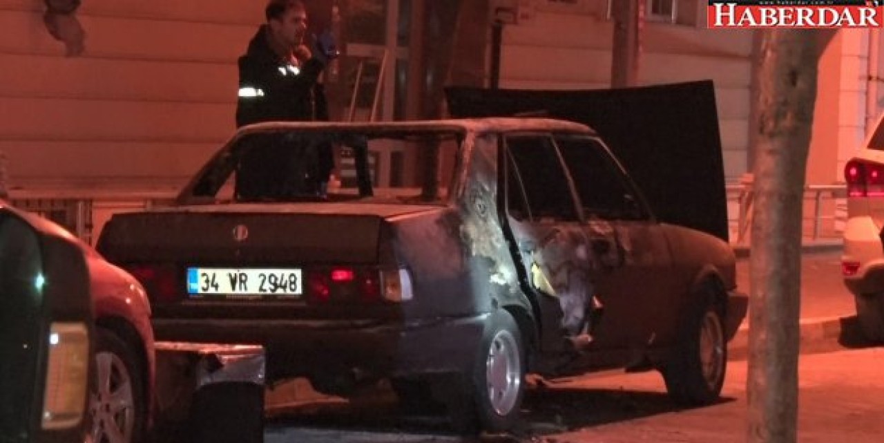 Küçükçekmecede otomobil yangını