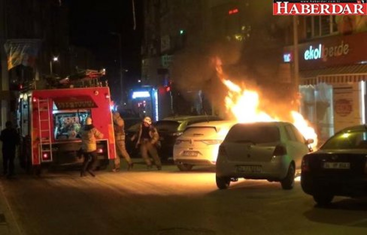 Silivride Otomobil Alev Alev Yandı