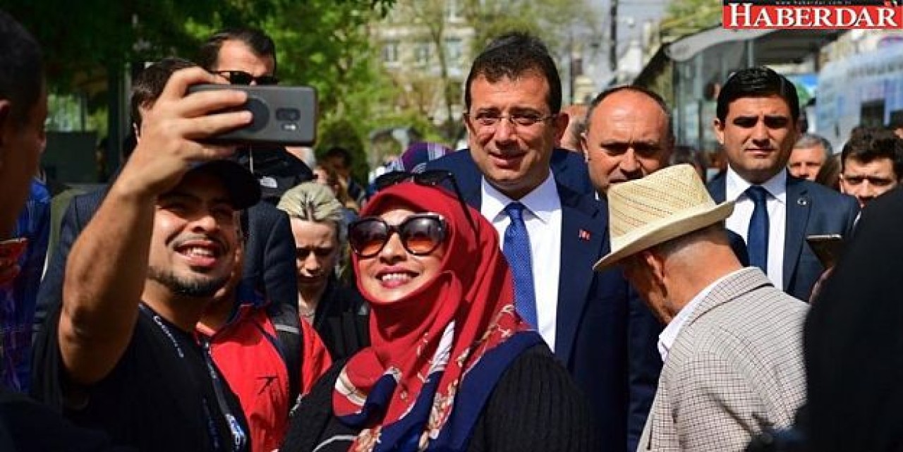 Sultanahmette Ekrem İmamoğluna sevgi seli