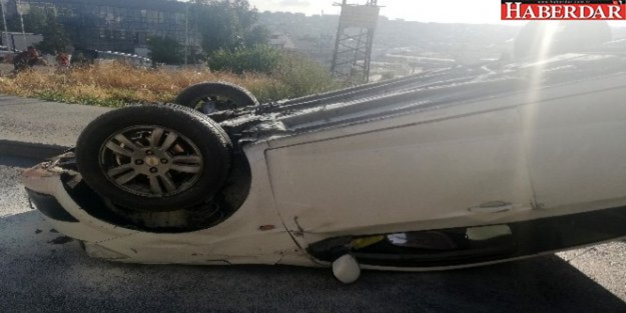 Kontrolden çıktı takla attı