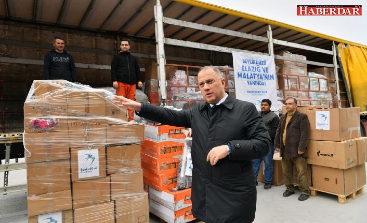 BEYLİKDÜZÜ BELEDİYESİ’NİN YARDIM TIRLARI YOLA ÇIKTI