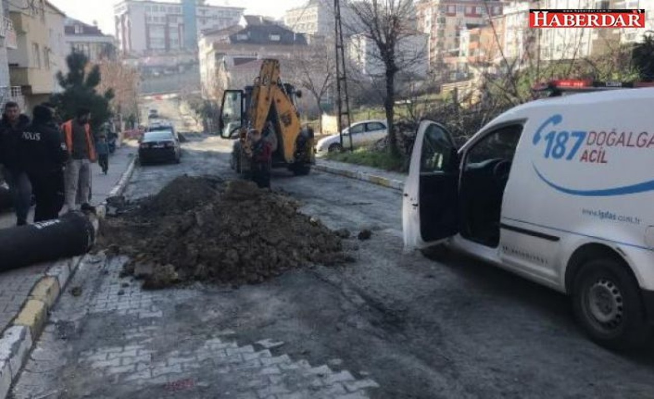 Beylikdüzünde doğal gaz borusu delindi