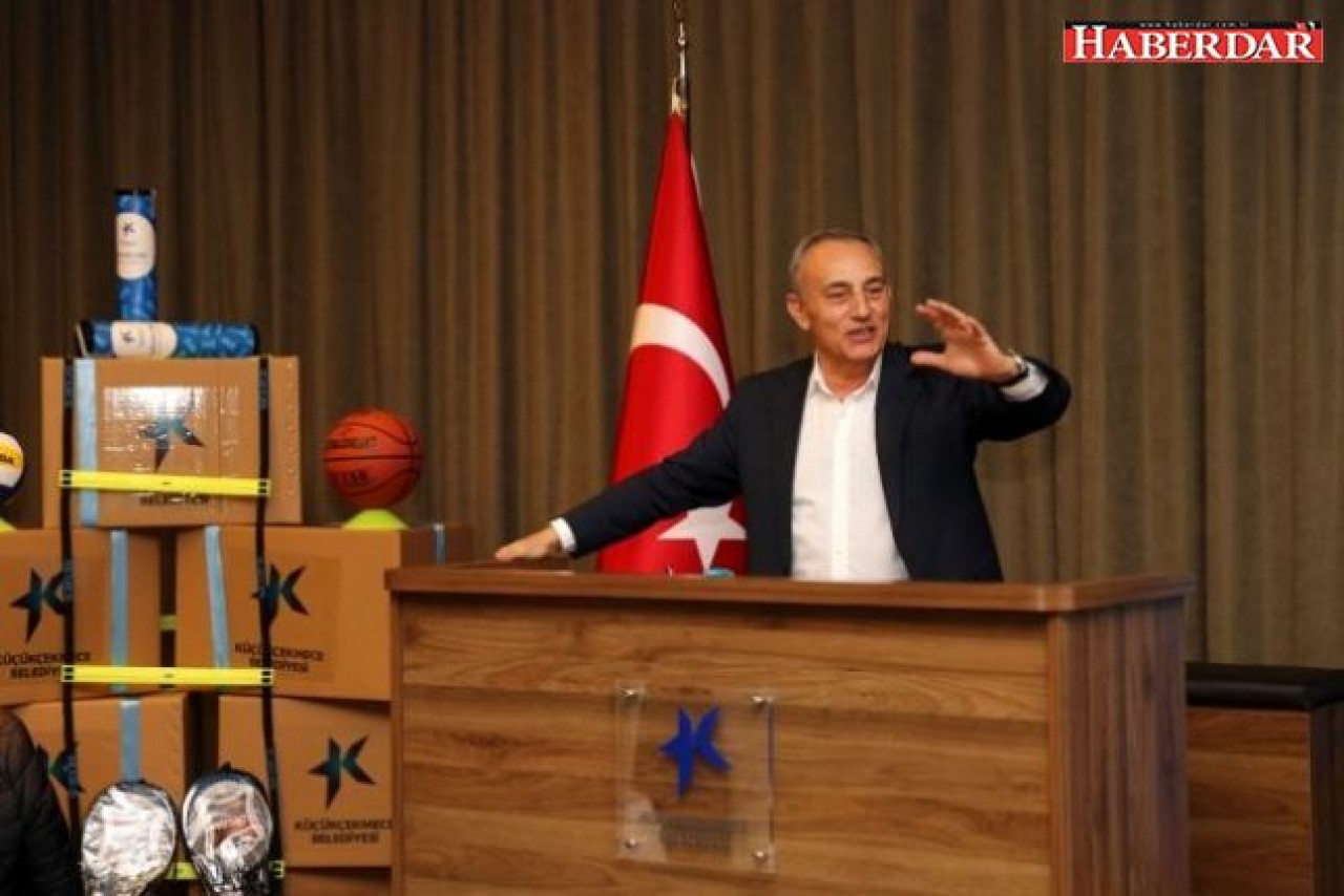 Küçükçekmecede devlet okullarına spor malzemesi desteği
