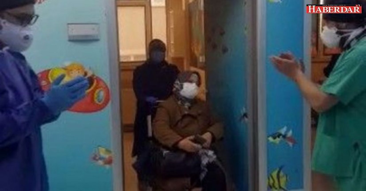Silivride koronavirüsü yenen Feriha Bingöl alkışlarla taburcu edildi