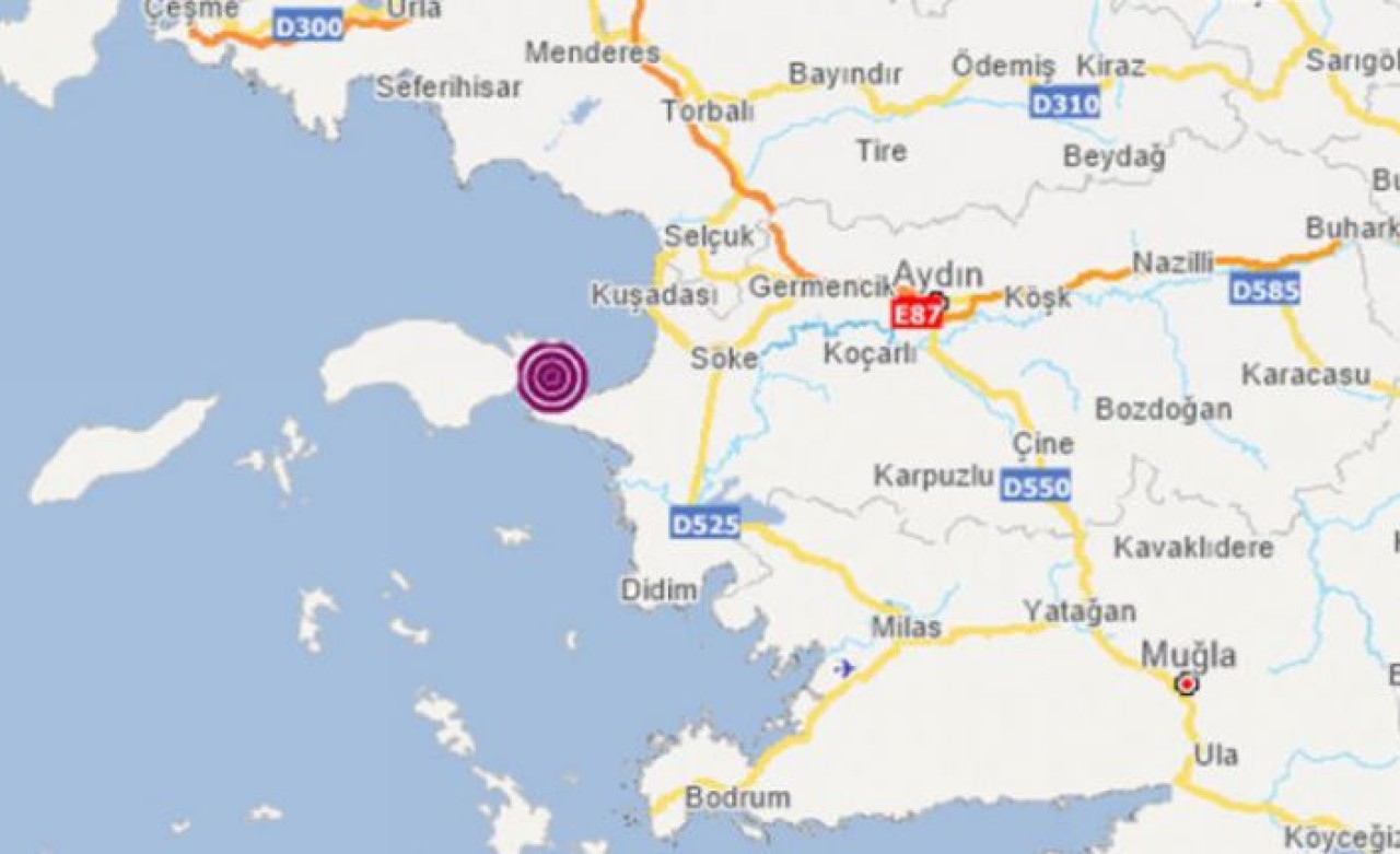 Aydın Kuşadasında 4.0 büyüklüğünde deprem