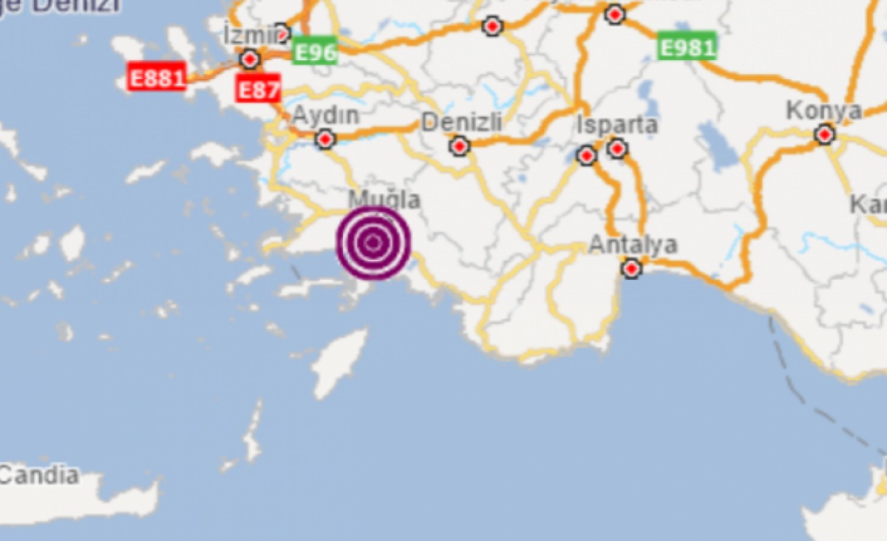 Muğlada korkutan deprem