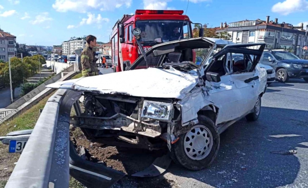 Büyükçekmecede korkutan kaza: 1 yaralı