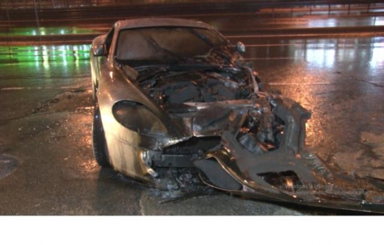 Avcılarda lüks otomobil yandı