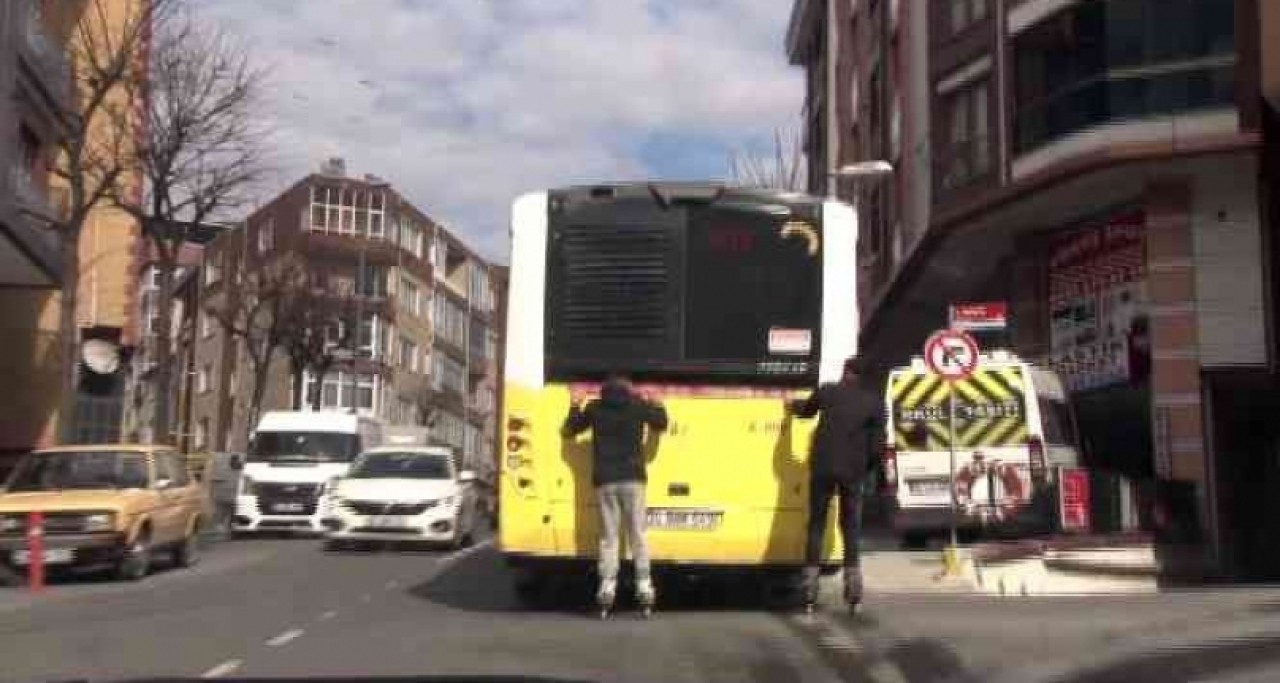 Patenli gençlerin yokuşta tehlikeli yolcuğu