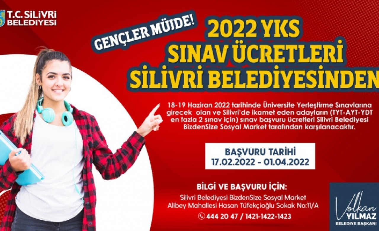 YKS SINAV ÜCRETLERİ SİLİVRİ BELEDİYESİNDEN