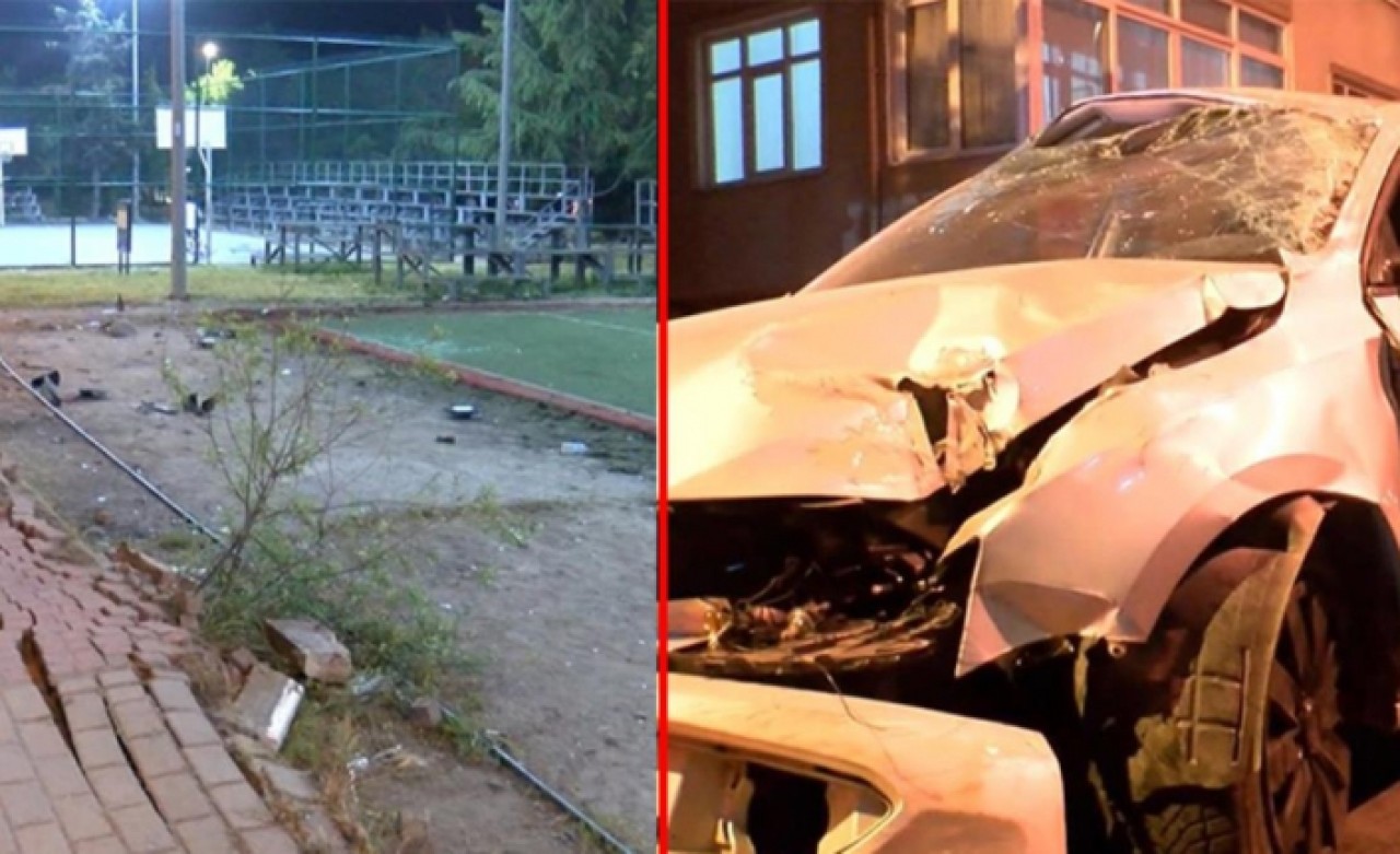 Anlatsanız kimse inanmaz! Maç esnasında halı sahaya araç daldı, gençler son anda kurtuldu