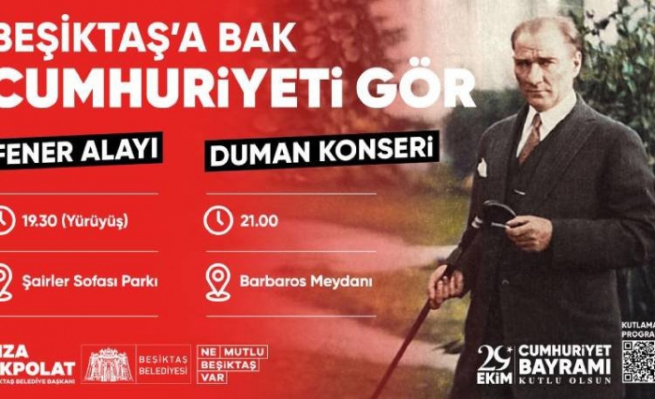Beşiktaşta Cumhuriyetin 99. yılı fener alayı ve Duman konseri ile kutlanacak