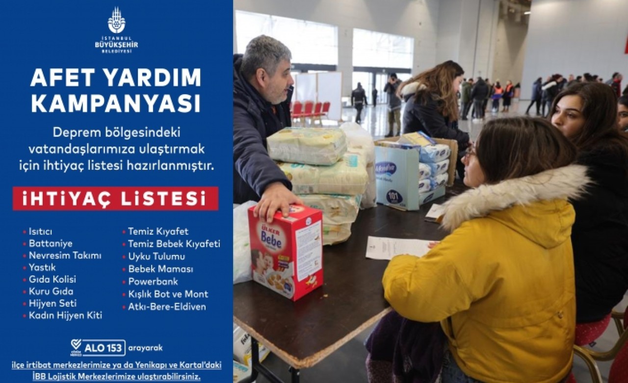 İBB AFET YARDIM KAMPANYASI BAŞLATTI