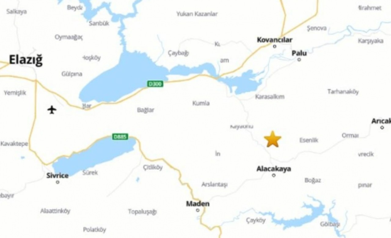 Elazığ’da 3,5 büyüklüğünde deprem