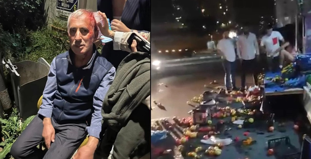 Kadın müşteri seyyar satıcıya tekme tokat saldırdı, ortalığı birbirine kattı