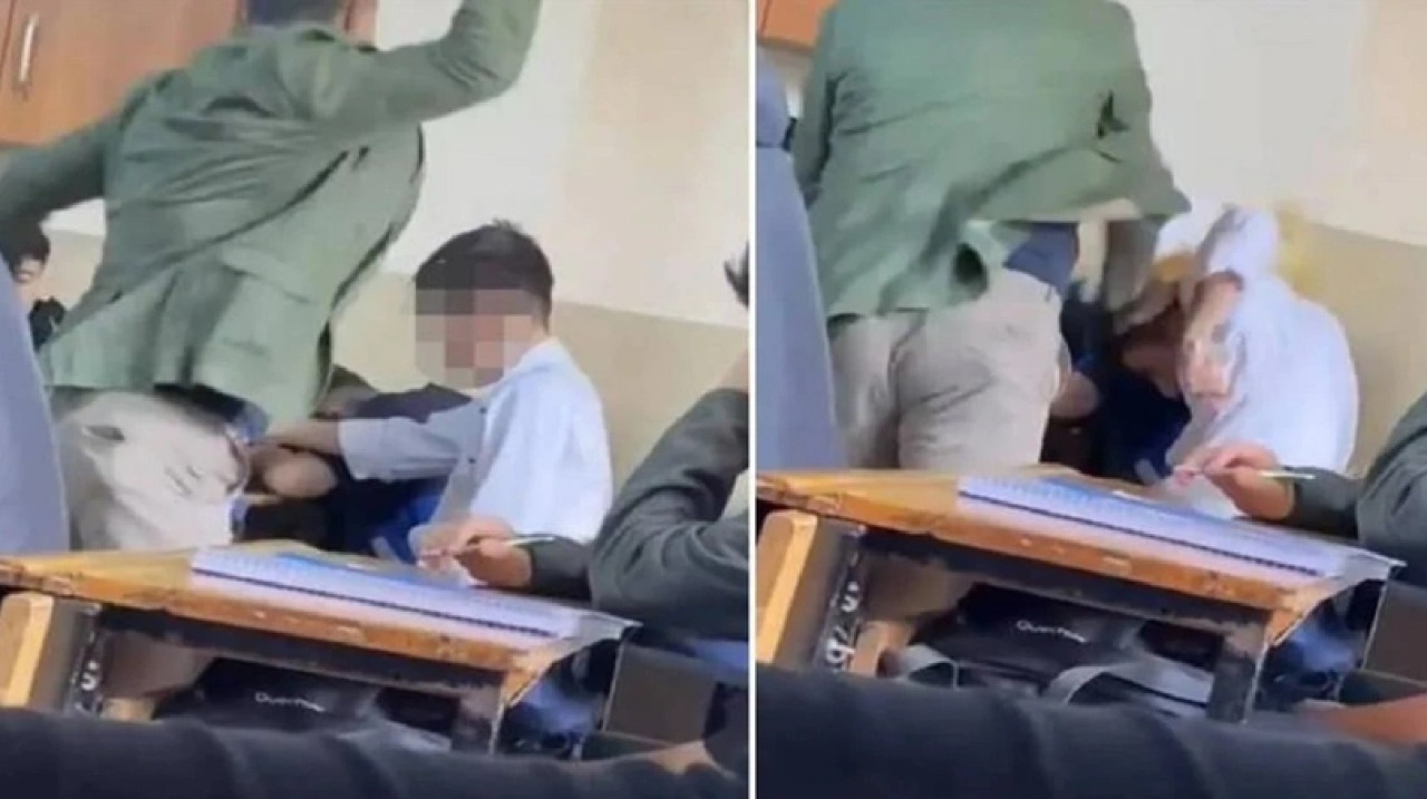 Öğrencisini kitapla döven öğretmeni hastanelik ettiler!
